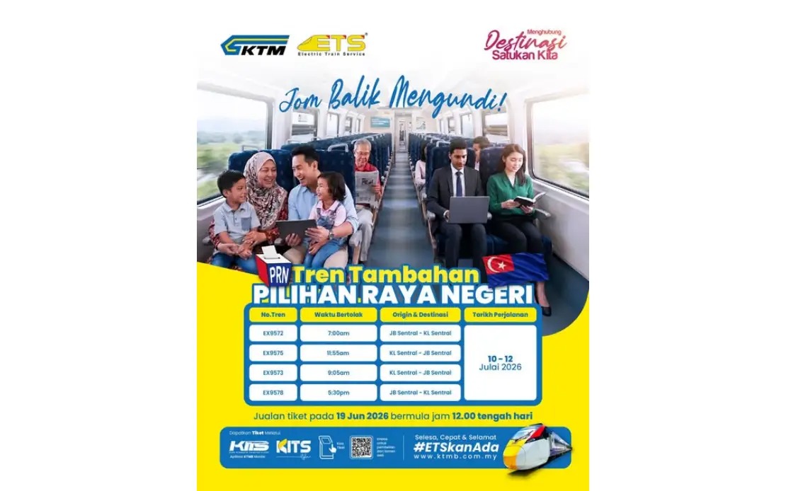 KTMB Lays on Extra ETS Trains as Johor Voters Head Home to Poll