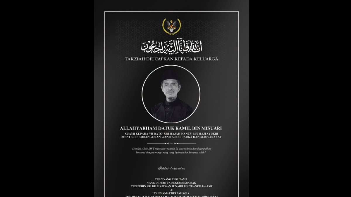 Sarawak Governor Offers Condolences to Nancy Shukri Over Husband's Passing