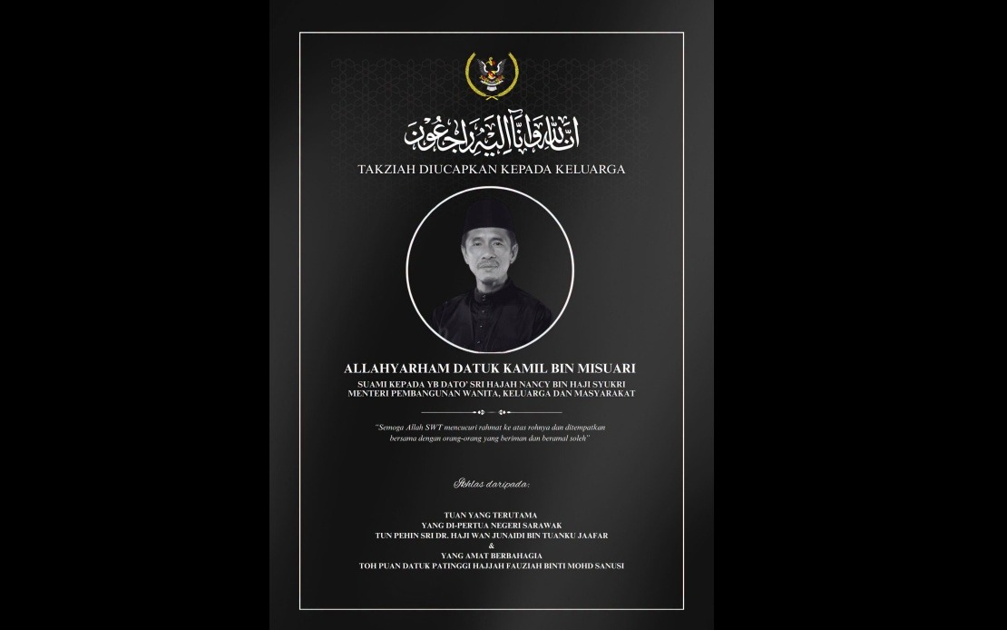 Sarawak Governor Offers Condolences to Nancy Shukri Over Husband's Passing
