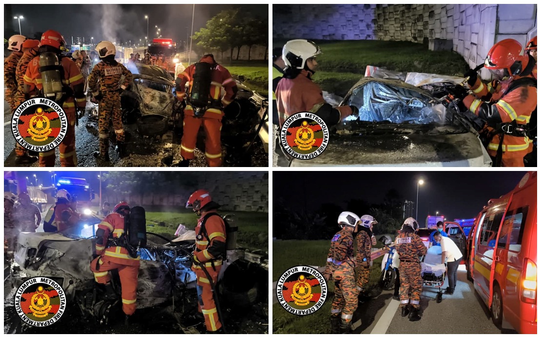 Two Malaysian Students Die in Fiery DUKE Expressway Crash; Singaporean Passenger Survives