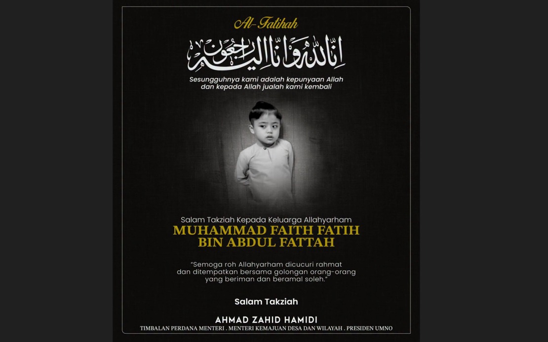 DPM Zahid Extends Condolences Over Death of Autistic Child in Perak