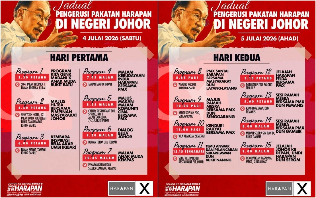 Anwar Launches Intensive Johor Campaign With 15 Weekend Events for PH Candidates