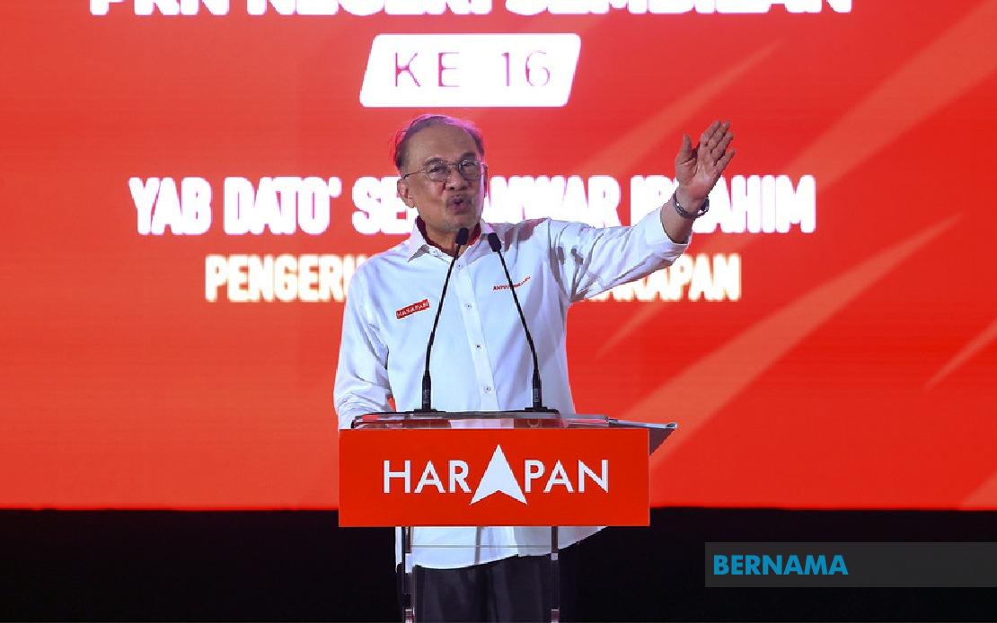 Anwar Urges Negeri Sembilan Voters To Back PH For Continued Progress