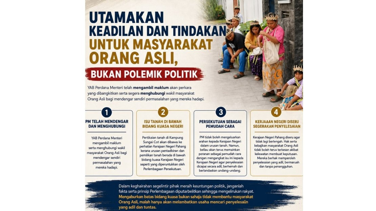 Anwar Pledges Continued Role in Kampung Sungai Cot Orang Asli Land Dispute