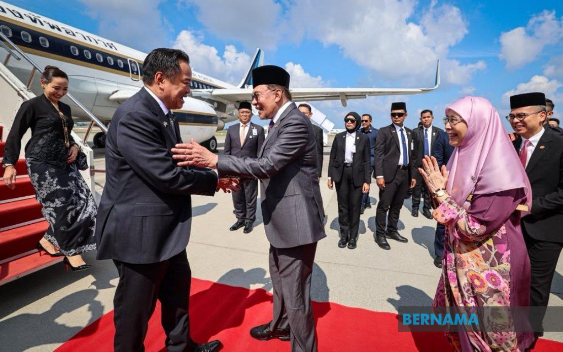 Thai PM Anutin Arrives in Malaysia for High-level Bilateral Talks