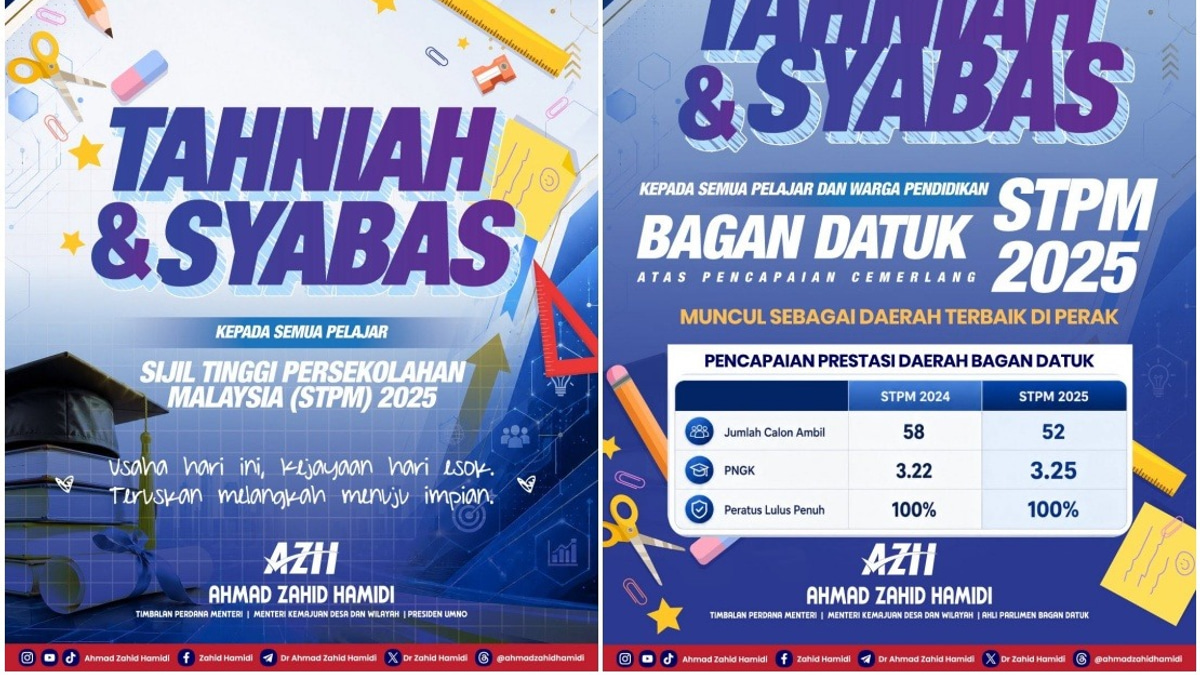 Bagan Datuk Tops Perak in STPM 2025, DPM Ahmad Zahid Hails Student Excellence